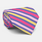 Cravate de Motif de bande multicolore (Roulé)