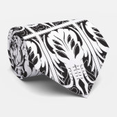 Cravate de motif de Cthulhu (blanche sur le noir) (Roulé)