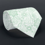 Cravate de Motif de dentelle verte et blanche<br><div class="desc">Elégante dentelle fleurie vert menthe sans couture motif avec une couleur arrière - plan changeante blanche.</div>