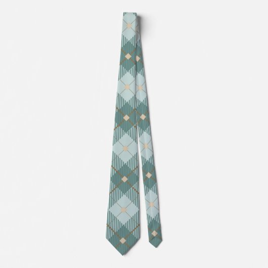 Cravate de Motif de diamant vert pour hommes (Devant)