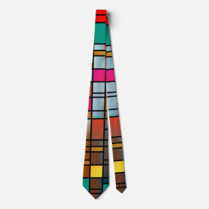 Cravate de Motif de grille d'art moderne Abstrait