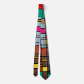 Cravate de Motif de grille d'art moderne Abstrait (Dos)
