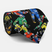 Cravate de motif de hockey sur glace de saison (Roulé)