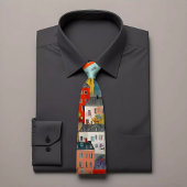 Cravate de Motif de logement coloré