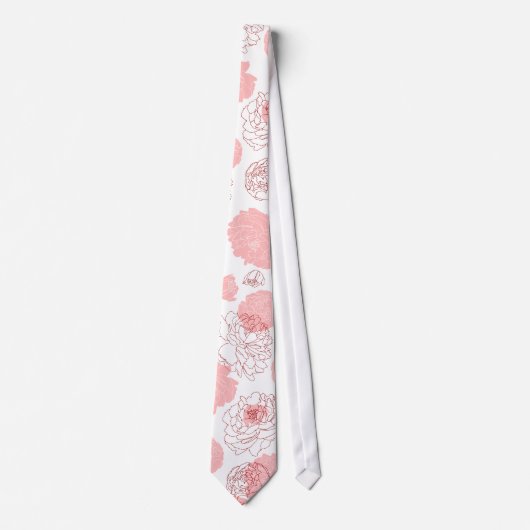 Cravate de motif de pivoine (Devant)