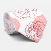 Cravate de motif de pivoine (Roulé)