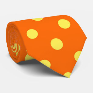 Cravate de motif de point de polka de jaune orange