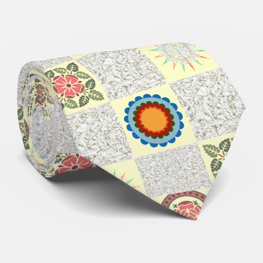 Cravate de motif d'édredon de patchwork (Roulé)