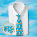 Cravate de Motif d'ours polaire<br><div class="desc">Cravate bleue adorable avec un motif de pêche caricaturale ours polaire. © ArianeC Illustrations-Tous droits réservés</div>