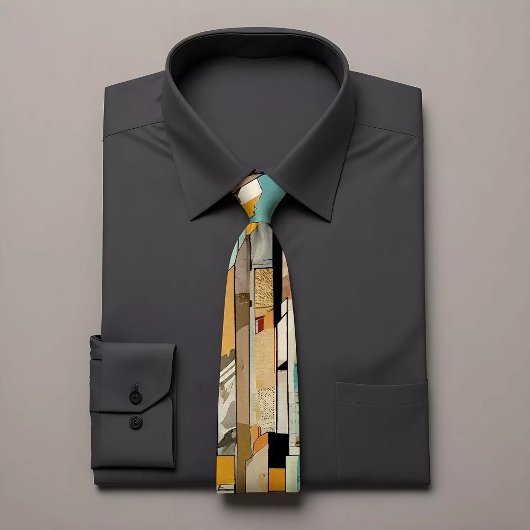 Cravate de Motif géométrique multicolore