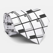 Cravate de Motif noir gris et blanc (Roulé)