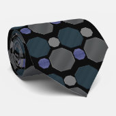 Cravate de Motif octogone gris noir (Roulé)