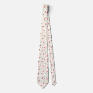 Cravate de Motif rétro atomique rose