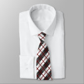 Cravate de Motif rouge foncé noir et blanc rétro (Attaché)