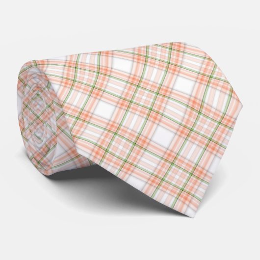 Cravate de motif vert plaid (Roulé)