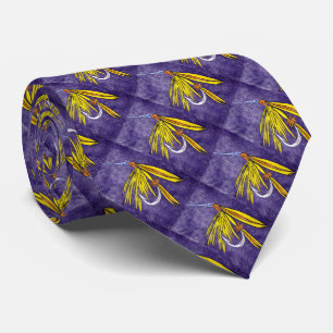 Cravate de mouche de truite jaune et or