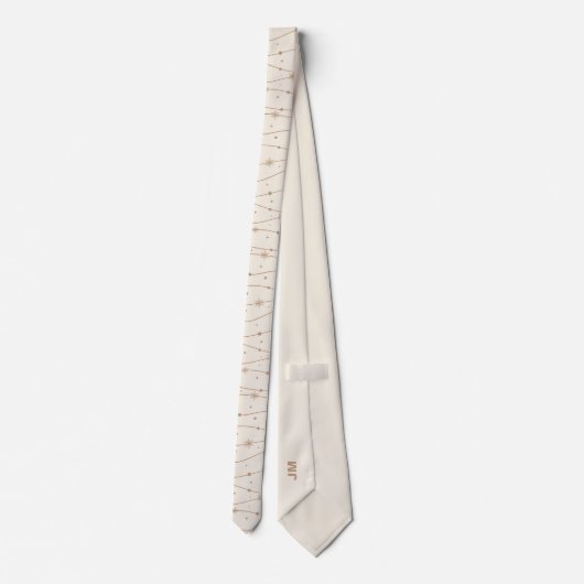 Cravate De Noël Blanche Avec Cravate Monogramme (Dos)