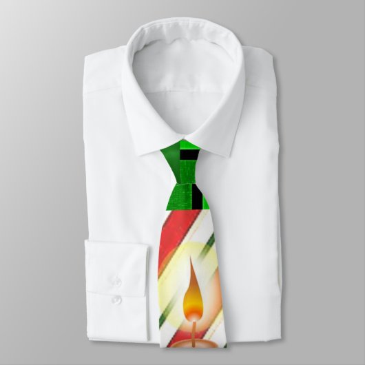 Cravate de Noël, bougie de Noël (Attaché)