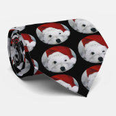 Cravate de Noël de Westie Père Noël (Roulé)