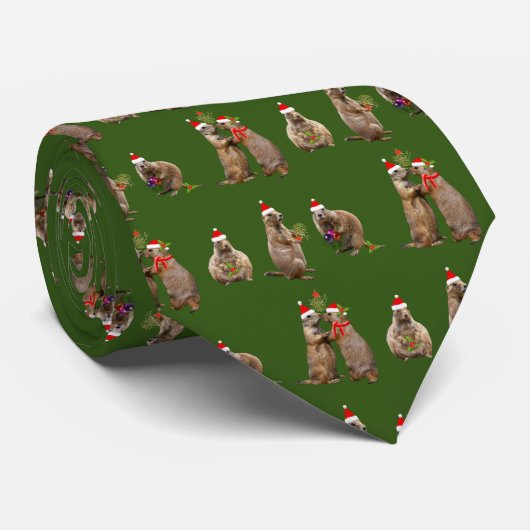 Cravate de Noël des Prairies (vert foncé) (Roulé)