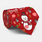 Cravate de Noël, Joyeuses fêtes (Roulé)