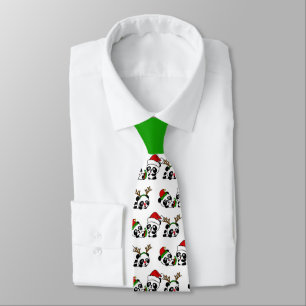 Cravate de Noël Pandas