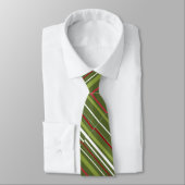 Cravate de Noël rouge vert rayé (Attaché)