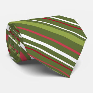Cravate de Noël rouge vert rayé