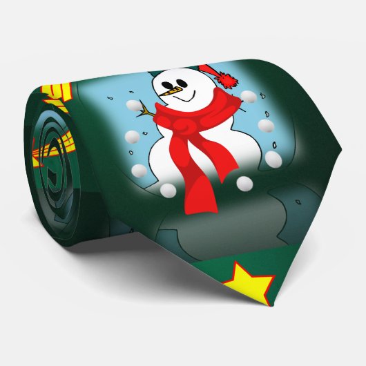 Cravate de Noël, Snowman (Roulé)