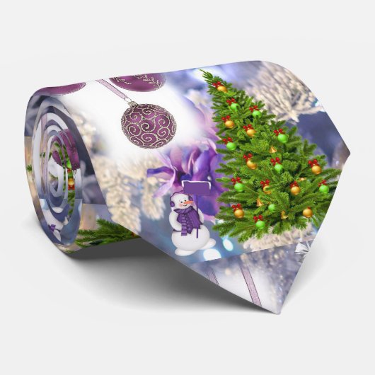 Cravate de Noël, Snowman (Roulé)