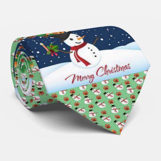 Cravate de Noël, Snowman (Roulé)