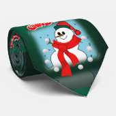 Cravate de Noël, Snowman (Roulé)