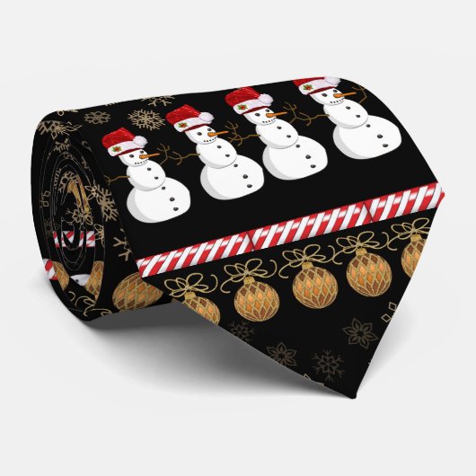 Cravate de Noël, Snowman (Roulé)