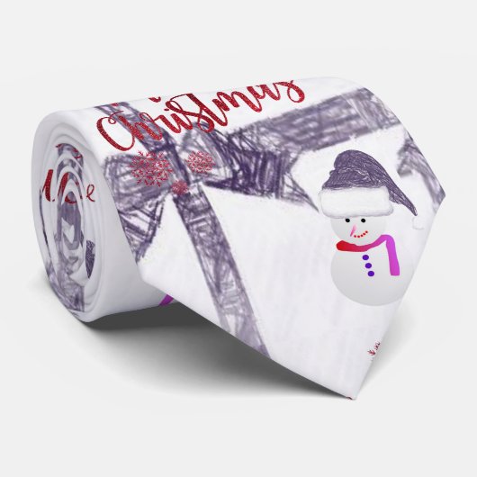 Cravate de Noël, Snowman (Roulé)