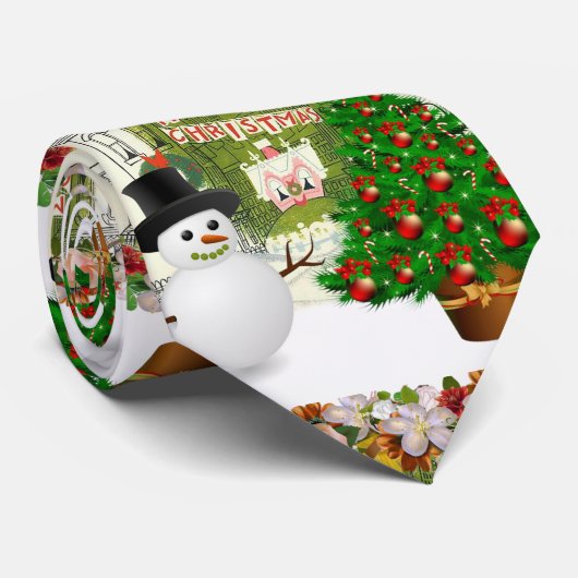 Cravate de Noël, Snowman (Roulé)