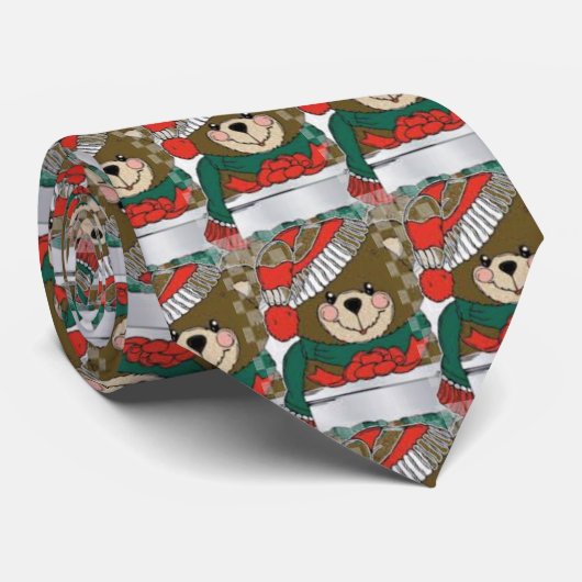 Cravate de Noël Teddy Bear (Roulé)