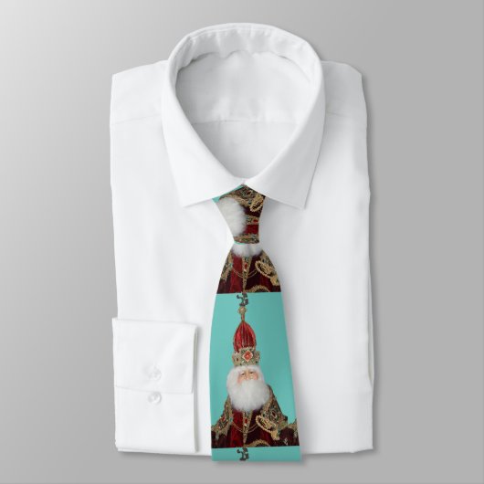 Cravate de Noël Vert avec St. Nick (Attaché)