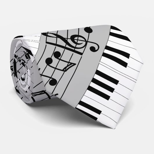 Cravate de notes clavier de musique (Roulé)
