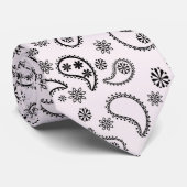 Cravate de nouveauté Bandana noir et blanc (Roulé)