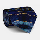 Cravate de Parties scintillant bleu marine (Roulé)