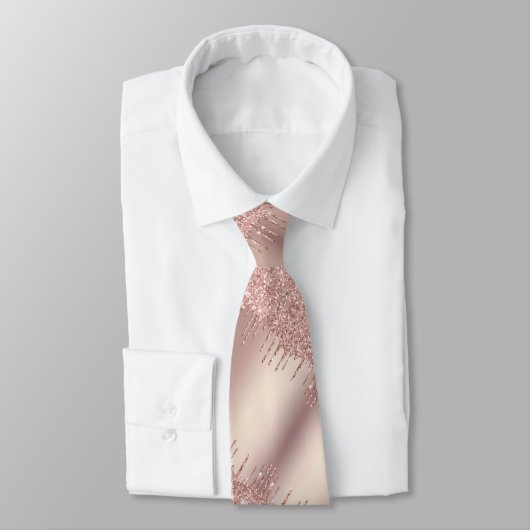 Cravate de Parties scintillant rose Gold avec text (Attaché)