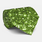 Cravate de Parties scintillant verte et blanche (Roulé)