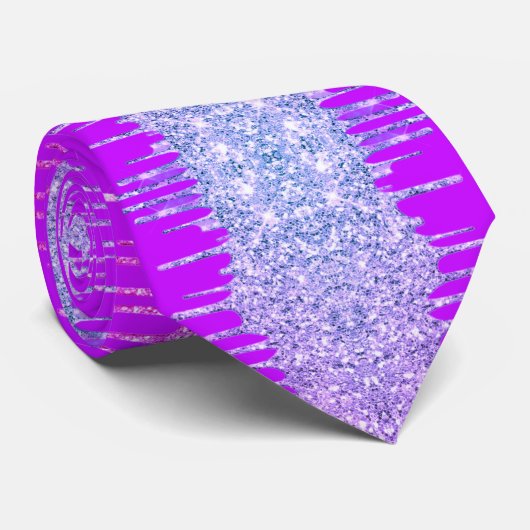 Cravate de Parties scintillant violet (Roulé)