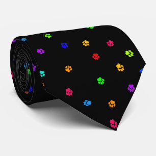 Cravate de Pawprint d'arc-en-ciel