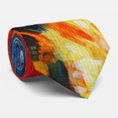 Cravate de peinture Orange Flower Art (Roulé)