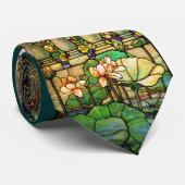 Cravate de perroquets de Tiffany en verre souillé (Roulé)