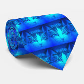 Cravate de phase de chat bleu (Roulé)