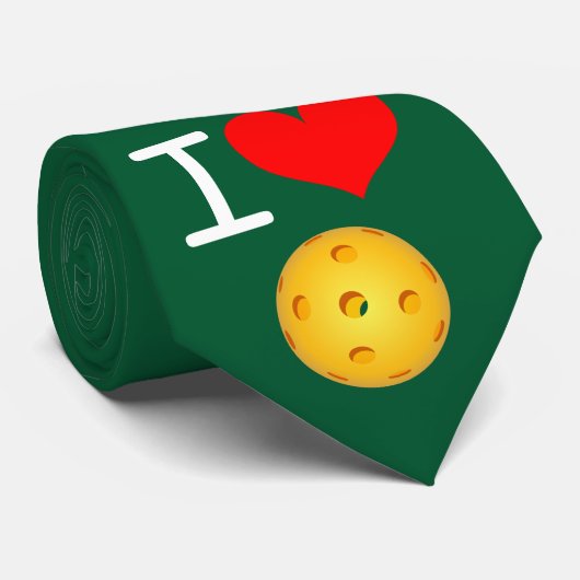 Cravate de Pickleball : J'aime Pickleball (le (Roulé)