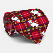 Cravate de plaid de Westie de Noël (Roulé)