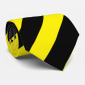 Cravate de plaisanterie noir jaune bande de danger (Roulé)